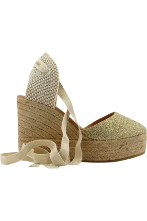 Espadrilles Femme, Chaussures, , Taille: 40 EU Sandales en tissu platine avec semelle en corde