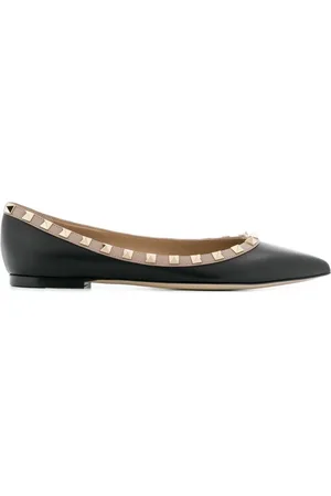 VALENTINO GARAVANI Femme, Chaussures, Noir, Taille: 39 EU Chaussures Ballerines Noires Style Élégant