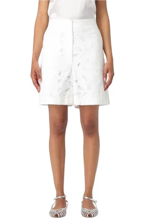 HUGO BOSS Femme, Shorts, Blanc, Taille: 38 FR Shorts en Dentelle Florale pour Femmes