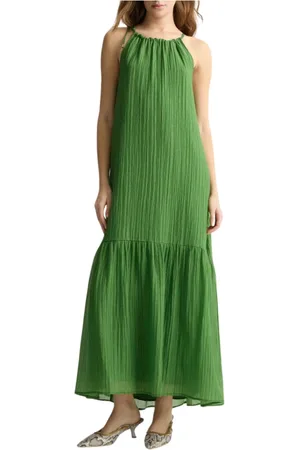Liu Jo Femme, Robes, Vert, Taille: 38 FR Robe maxi avec design unique