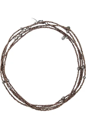Brunello Cucinelli Femme, Accessoires, Brun, Taille: ONE Size Collier en perles de bronze