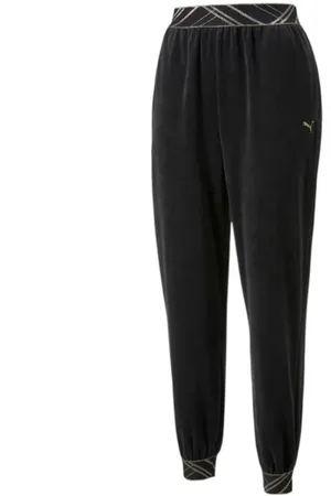 PUMA Femme, Pantalons, Noir, Taille: 38 FR Pantalon Velours Femme Noir Or