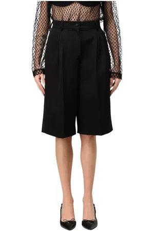 Dolce & Gabbana Femme, Shorts, Noir, Taille: 38 FR Shorts Noirs Plissés Élégants pour Femmes