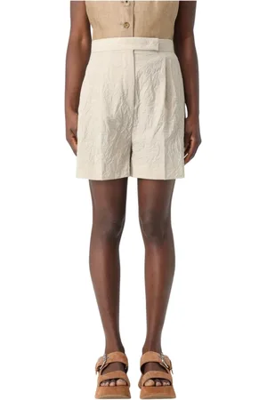 Max Mara Femme, Shorts, , Taille: 34 FR Shorts en Lin Plissé