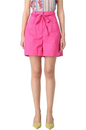 Liu Jo Femme, Shorts, Rose, Taille: 36 FR Shorts en Coton Fuchsia à Taille Haute