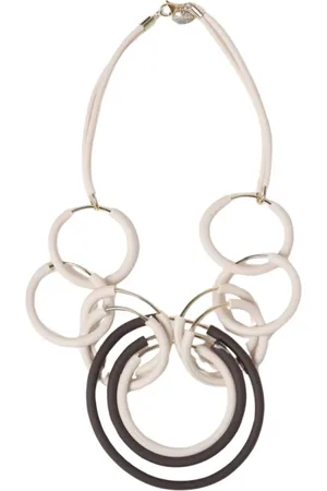 LIVIANA CONTI Femme, Accessoires, Blanc, Taille: ONE Size Collier Déclaration Cercle Bijoux Élégants