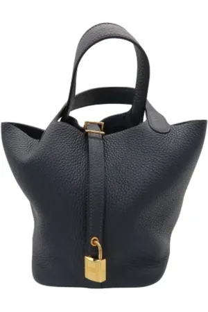 Hermès Femme, Pre-owned, Bleu, Taille: ONE Size Pre-owned Cuir sacs-main