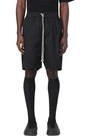 Rick Owens Homme, Shorts, Noir, Taille: L Shorts Noirs à Cordon de Serrage Coupe Décontractée