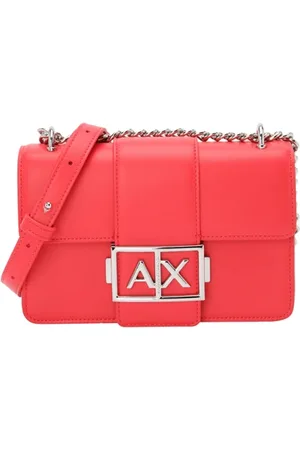 Armani Exchange Femme, Sacs, Rouge, Taille: ONE Size Sac à main en cuir rouge avec fermeture éclair