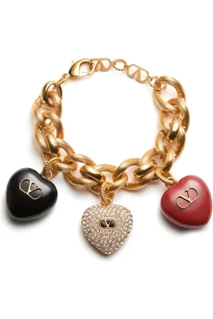 VALENTINO GARAVANI Femme, Accessoires, Jaune, Taille: S Bracelet Chaîne Gourmette VLogo Signature