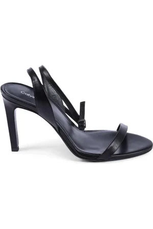 Calvin Klein Femme, Chaussures, Noir, Taille: 37 EU Sandale en Cuir Italien Choix Élégant