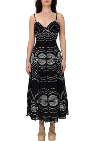 CHARO RUIZ IBIZA Femme, Robes, Noir, Taille: 38 FR Robe Longue en Dentelle Noire