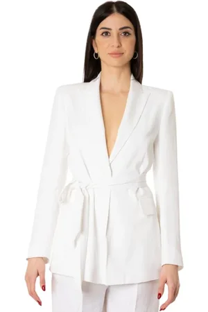 ACTUALEE Femme, Vestes, Blanc, Taille: 38 FR Veste Blanche Sur Mesure - Lin Viscose