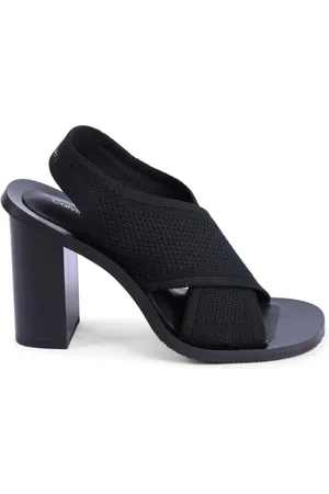 Calvin Klein Femme, Chaussures, Noir, Taille: 37 EU Sandale Noire Tricotée à Talon