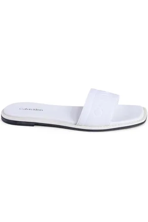 Calvin Klein Femme, Chaussures, Blanc, Taille: 36 EU Sandalette Blanche Minimaliste