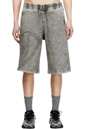 Diesel Homme, Shorts, Gris, Taille: S Shorts en Denim avec Logo Brodé