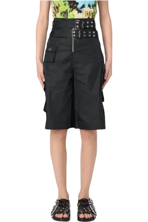 Ganni Femme, Shorts, Noir, Taille: 36 EU Shorts Cargo avec Double Ceinture Boucle