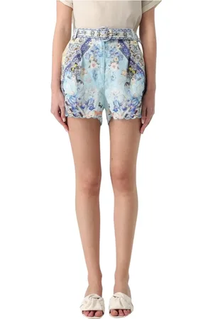 Camilla Femme, Shorts, Bleu, Taille: 40 FR Shorts Bleu à Fleurs