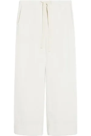 Max Mara Femme, Pantalons, Blanc, Taille: 38 FR Pantalon Jogger en Popeline de Coton