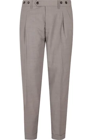 Berwich Homme, Pantalons, Brun, Taille: 2XL Pantalon chino en laine stretch doubles plis