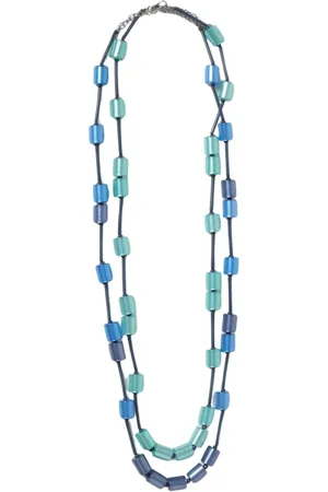 Emporio Armani Femme, Accessoires, Bleu, Taille: ONE Size Collier Superposé de Perles Bleues