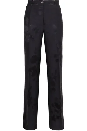 P.A.R.O.S.H. Femme, Pantalons, Bleu, Taille: 42 FR Pantalon en lin à imprimé floral