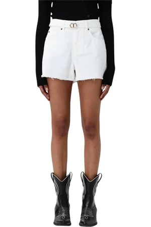 Twin-Set Femme, Shorts, Blanc, Taille: W26 Shorts en Denim Blanc avec Ceinture