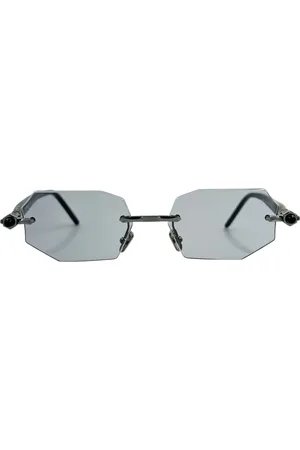 KUBORAUM Unisex, Accessoires, Gris, Taille: ONE Size Lunettes de Soleil Vintage Style Masque Octogonal