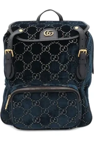 Gucci Femme, Pre-owned, Bleu, Taille: ONE Size Pre-owned Velours sacs-gucci