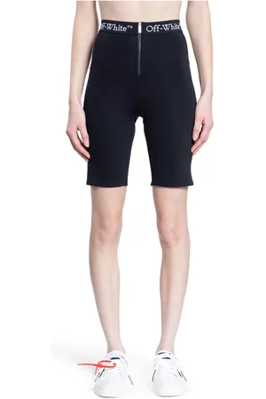 OFF-WHITE Femme, Shorts, Noir, Taille: 38 FR Shorts Noirs à Logo Jacquard