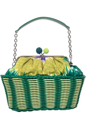 Max Mara Femme, Sacs, Vert, Taille: ONE Size Sac bandoulière en coton imprimé avec sangles amovibles