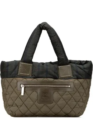 CHANEL Femme, Pre-owned, Vert, Taille: ONE Size Pre-owned Tissu cabas