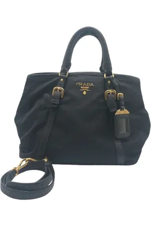 Prada Femme, Pre-owned, Noir, Taille: ONE Size Pre-owned Toile sacs-main