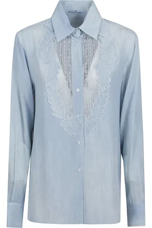 ERMANNO SCERVINO Femme, Blouses et Chemises, Bleu, Taille: 38 FR Chemise Bleue pour Femmes Style Élégant
