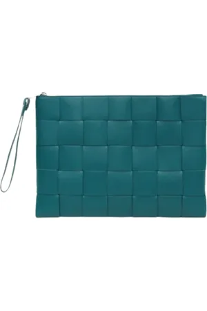 Bottega Veneta Homme, Pre-owned, Vert, Taille: ONE Size Pre-owned Cuir pochettes-minaudieres
