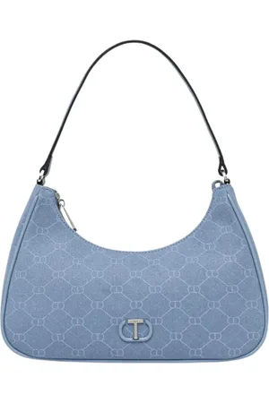 Twin-Set Femme, Sacs, Bleu, Taille: ONE Size Sac à Main Bleu Clair avec Fermeture Éclair