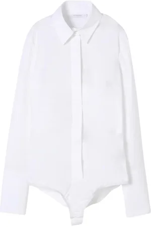 Patrizia Pepe Femme, Tops, Blanc, Taille: 34 FR Chemise Bodysuit en Coton Noir