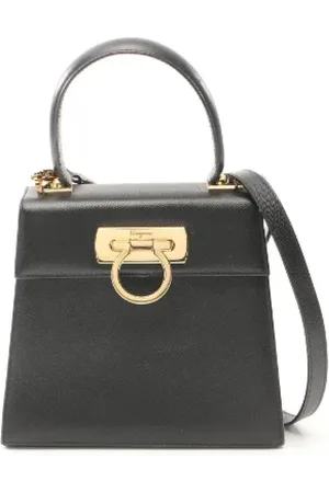Salvatore Ferragamo Femme, Pre-owned, Noir, Taille: ONE Size Pre-owned Cuir sacs-main