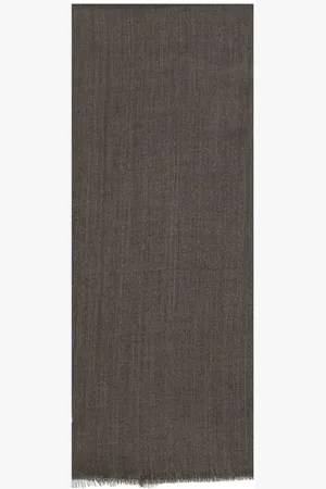 Brunello Cucinelli Femme, Accessoires, Gris, Taille: ONE Size Écharpe Soie Cachemire Douce Élégance