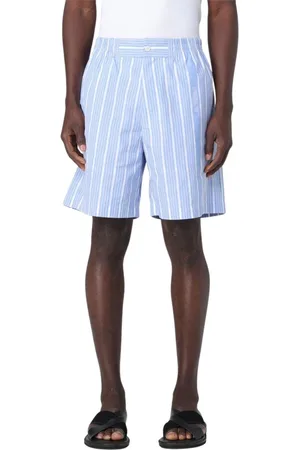 Jacquemus Homme, Shorts, Bleu, Taille: M Shorts en Popeline Rayée