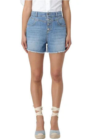Liu Jo Femme, Shorts, Bleu, Taille: W27 Shorts en denim avec détail bouton