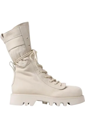 J.W.Anderson Femme, Chaussures, Blanc, Taille: 39 EU Chunky Sole Bottes de Combat en Cuir