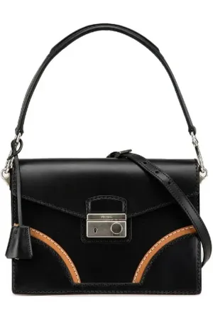 Prada Femme, Pre-owned, Noir, Taille: ONE Size Pre-owned Cuir sacs-main