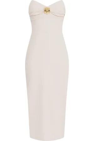 Elisabetta Franchi Femme, Robes, Blanc, Taille: 40 FR Mélange Élégant de Polyester et Élasthanne