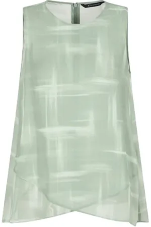 Emporio Armani Femme, Tops, Vert, Taille: 40 FR Haut Asymétrique en Chiffon de Viscose