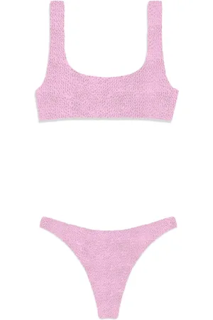 MC2 SAINT BARTH Femme, Maillots de bain, Rose, Taille: 38 FR Haut de Bikini Froissé et Bas Cheekiest
