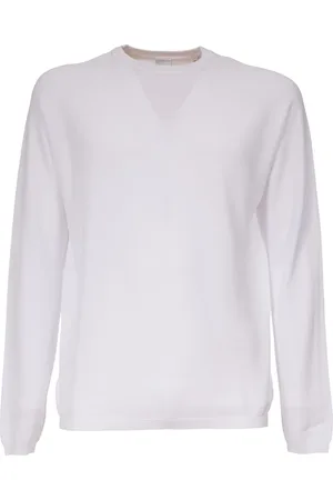Aspesi Homme, Tops, Blanc, Taille: 2XL Coton Col Rond Manches Longues Coupe Régulière