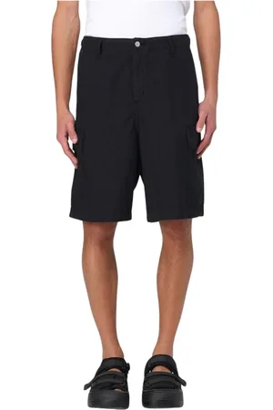 Carhartt Homme, Shorts, Noir, Taille: W31 Shorts Cargo Noirs Ajout Élégant