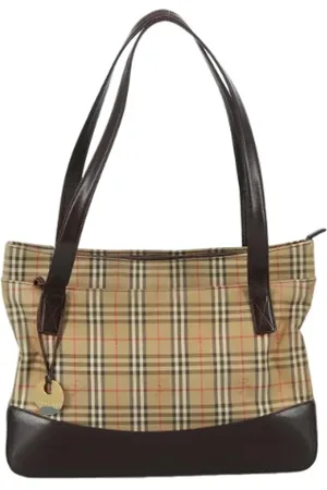Burberry Femme, Pre-owned, , Taille: ONE Size Pre-owned Toile sacs-ports-paule