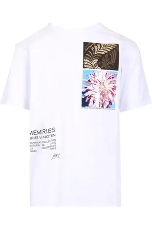 DRIES VAN NOTEN Homme, Tops, Blanc, Taille: M T-shirt Blanc en Coton avec Impression Frontale